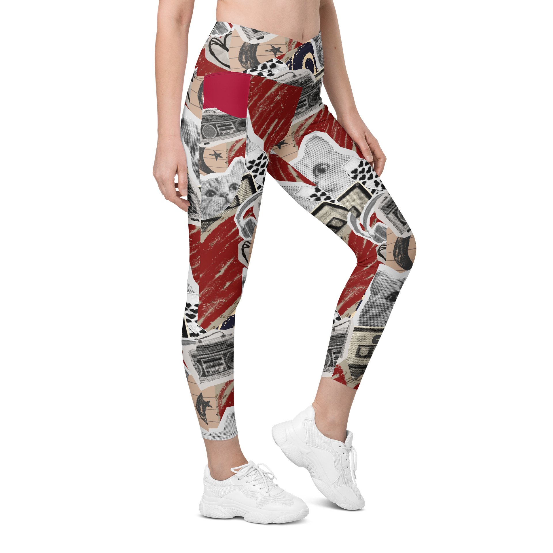 Favorite Things Nostalgic Collage Yoga Pants with Cat product image (4)