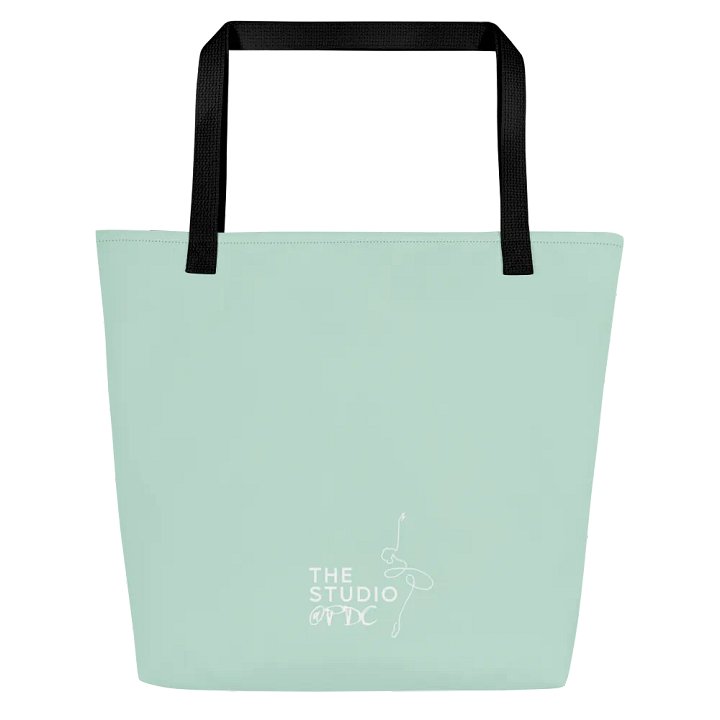 Shoe Bag Tote | Mint with White Logo and Quote product image (2)