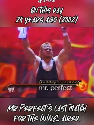 On this day 24 years ago (2002), on an episode of WWE Sunday Night Heat taped from the Civic Center in Hartford, Connecticut, Mr Perfect's last match for the WWE was aired. In his final match before his departure, he wrestled Matt Hardy. This show was taped on May 6th, with Mr Perfect being fired from WWE on May 8th following a confrontation with Brock Lesnar on a flight back from the UK after Insurrextion that year. #wwe #wrestling #throwback #mrperfect #hardyboyz 