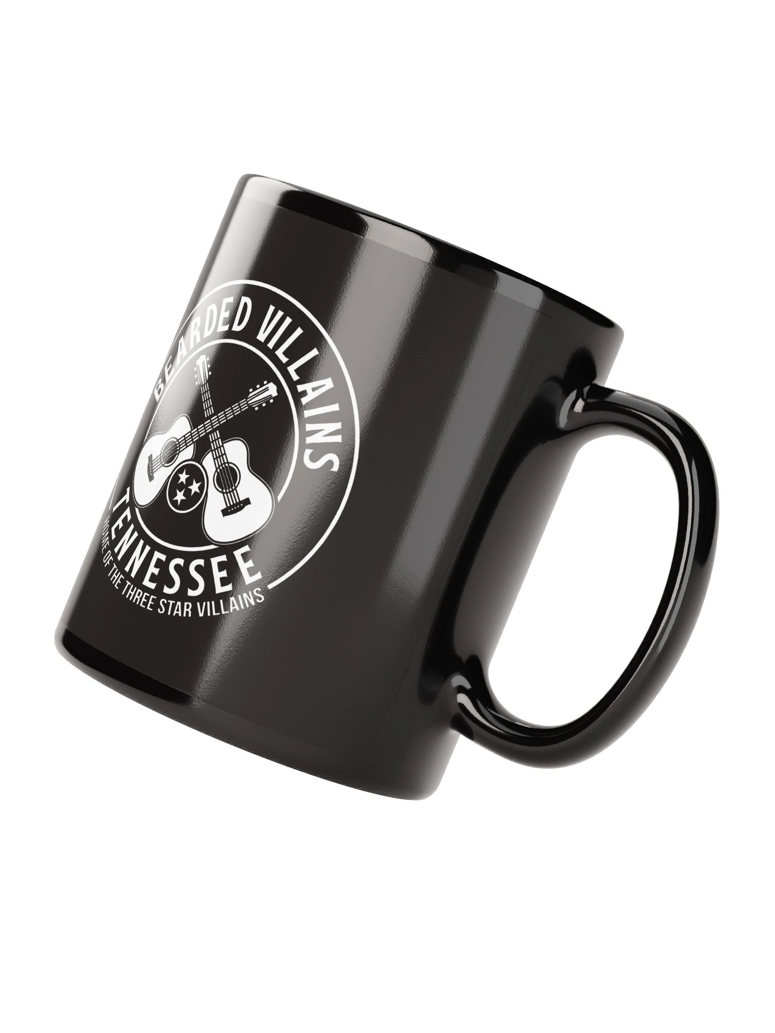 TSV “Whiteout Crest” Gloss Black Mug | Bearded Villains Tennessee | 11oz & 15oz Ceramic product image (2)