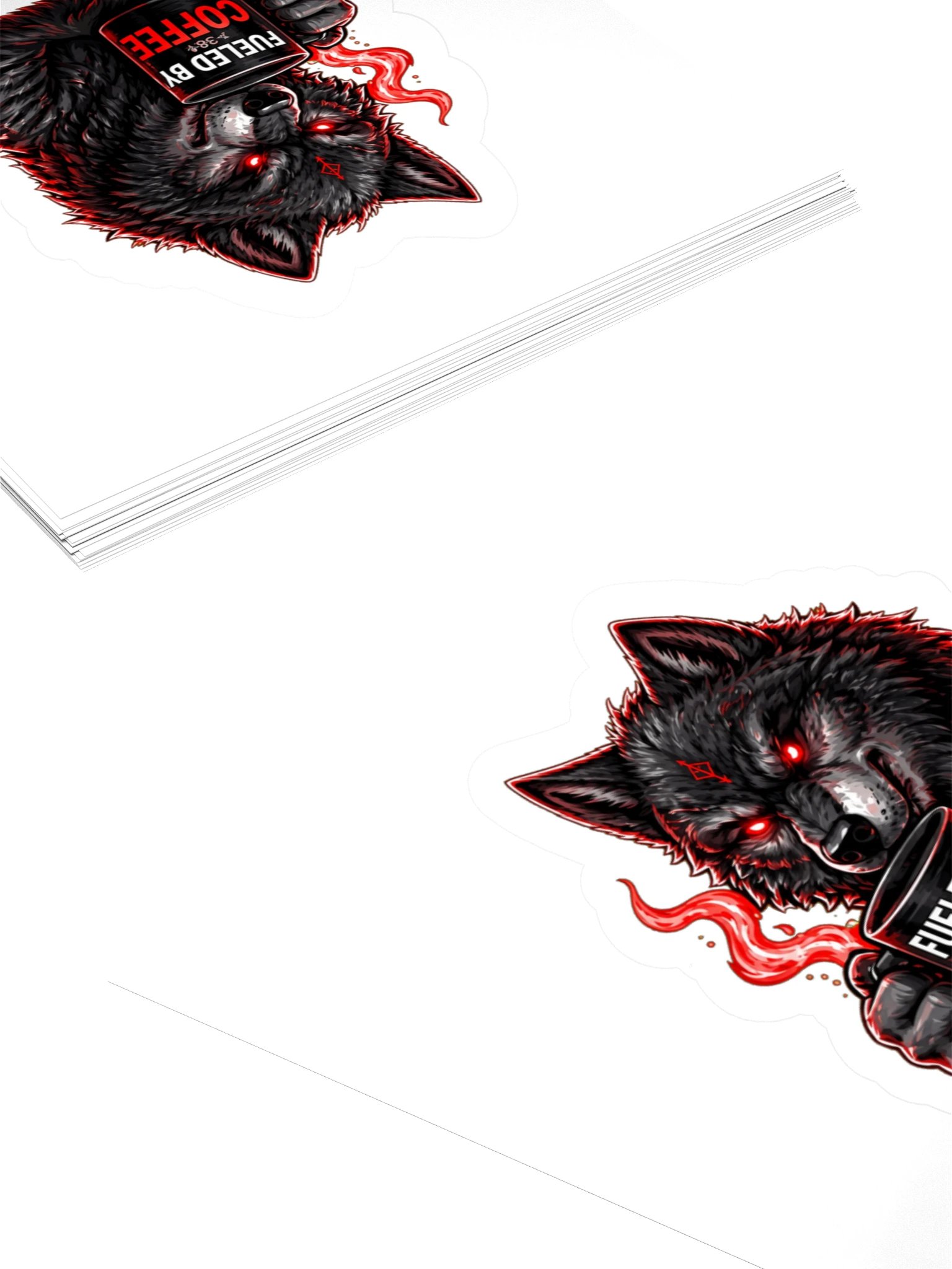 Blood Wolf Wolf Coffee Sticker product image (4)