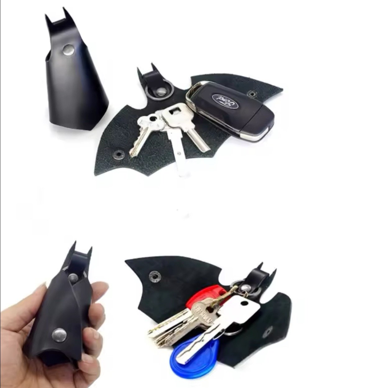Batman Key cover Leather Keychain Key Holder Waist Bat Car Keys Keyrings Case product image (5)