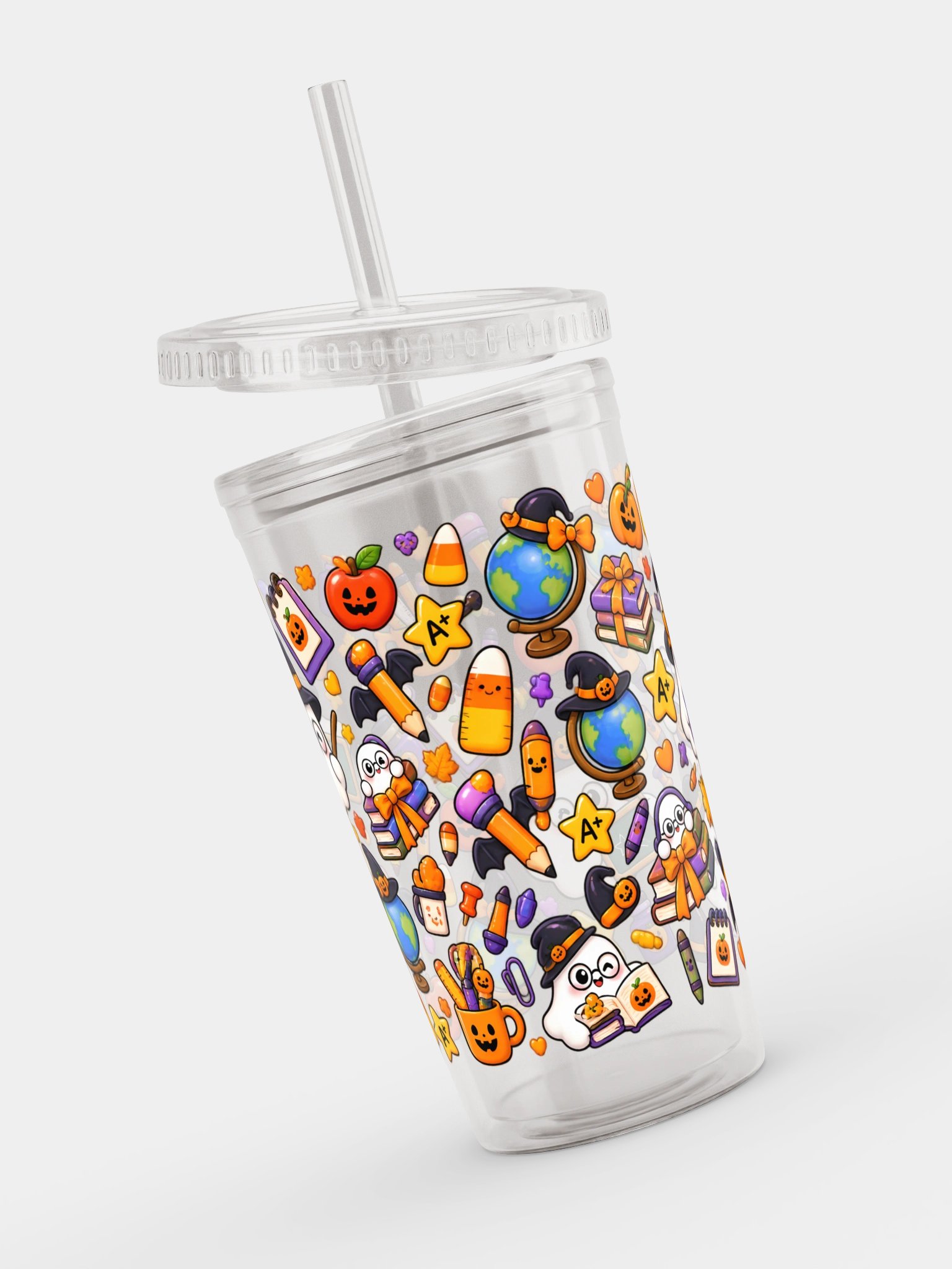 Halloween X Teacher Mashup Clear Wall Tumbler 16 Oz (473 ml) product image (4)