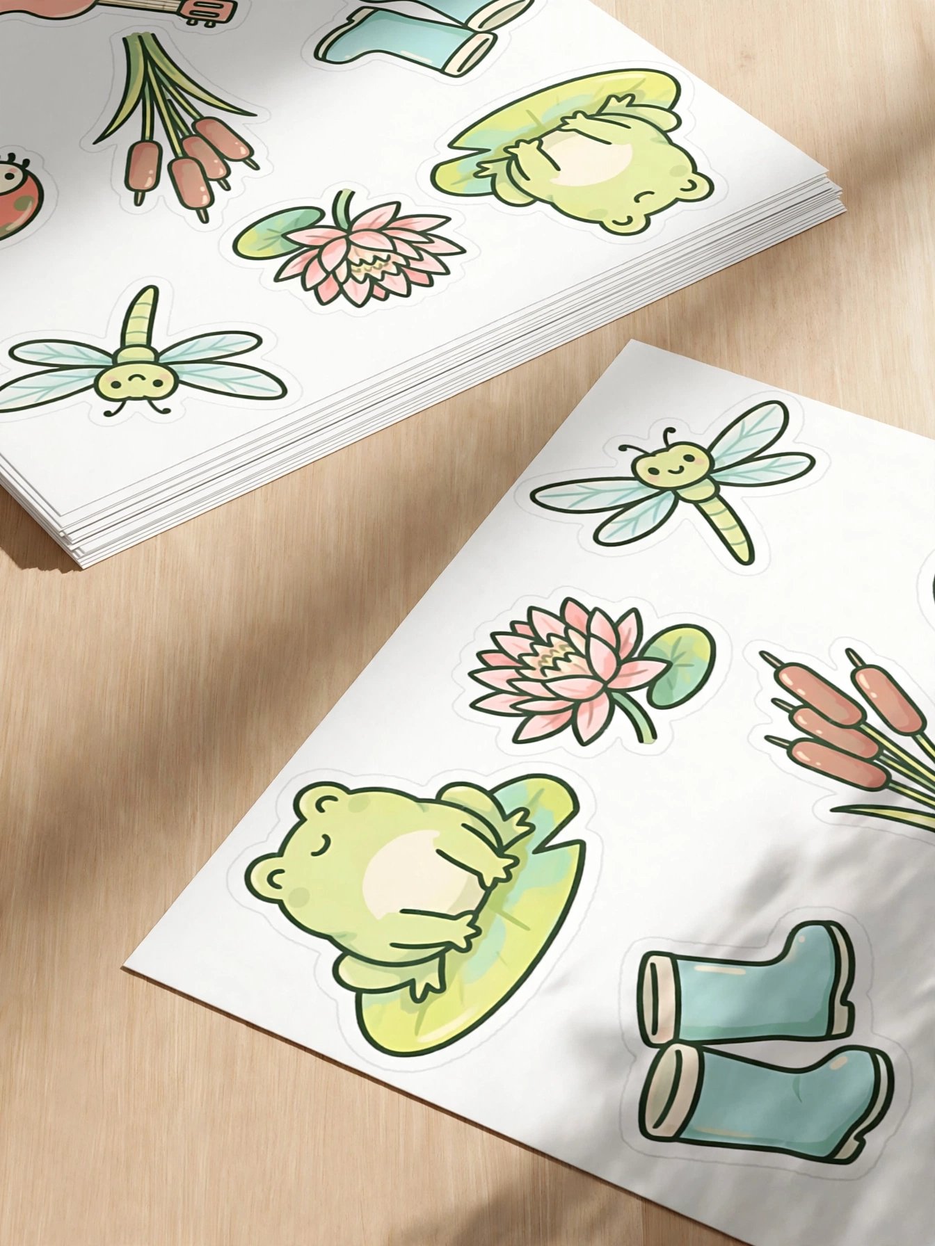 Whimsical Pastel Pond & Garden Sticker Set product image (1)