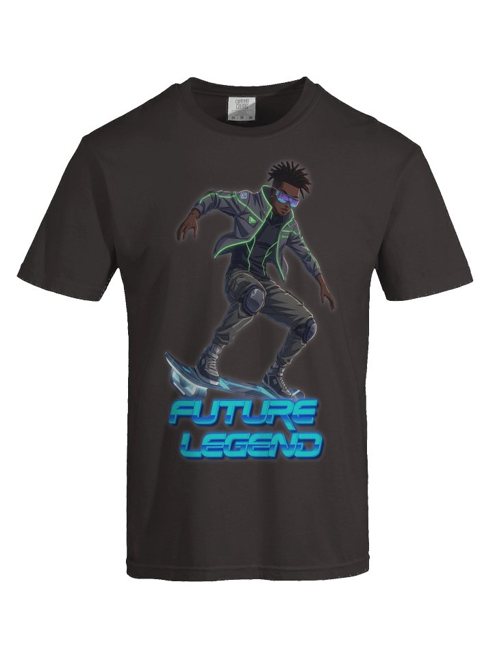 Future Legend Neon Skater T-Shirt – Cyber Streetwear Graphic T-Shirt for Adults and Young Adults product image (1)