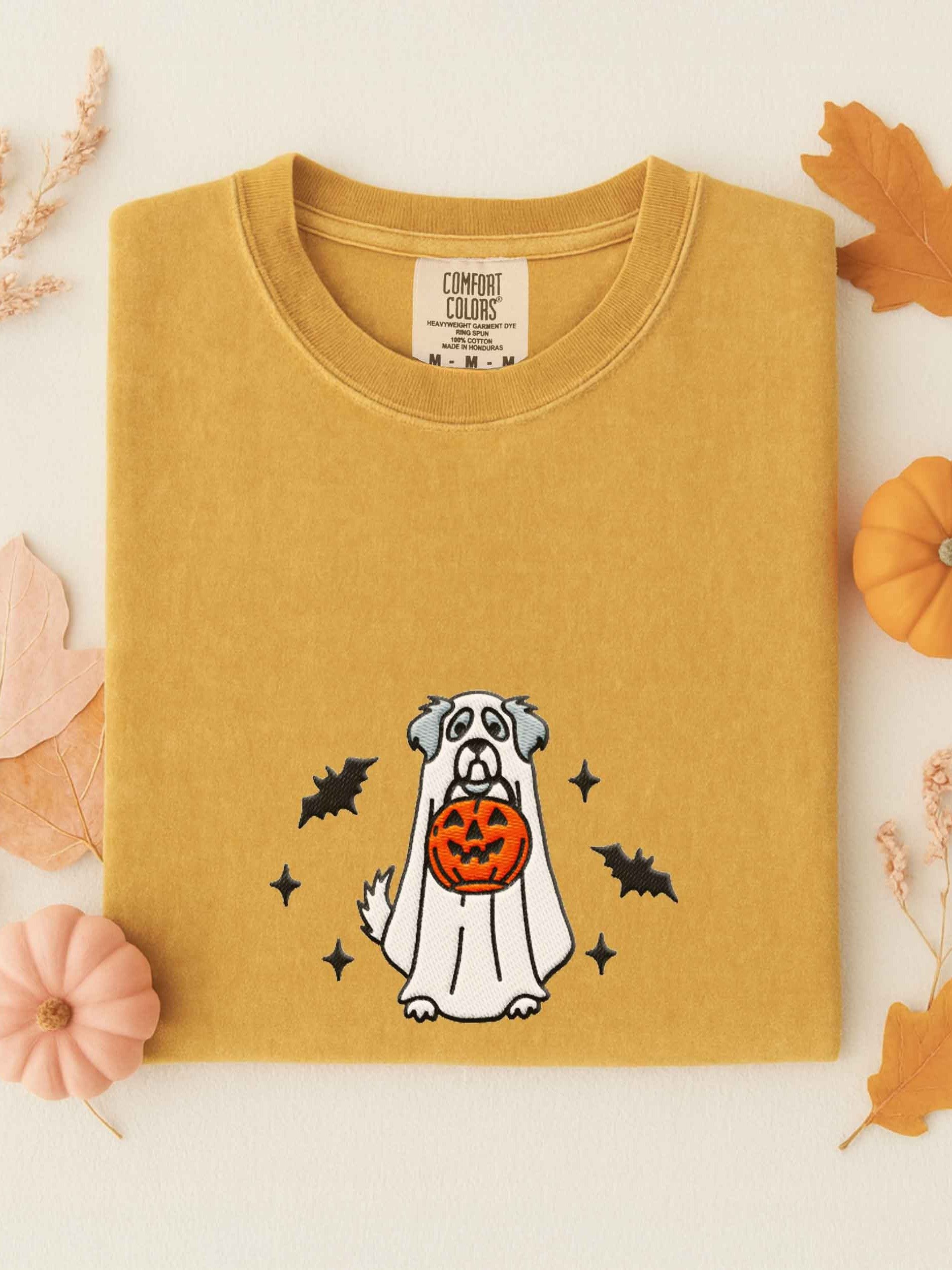 Halloween Great Pyrenees(Grey & White) Embroidered T-Shirt product image (1)
