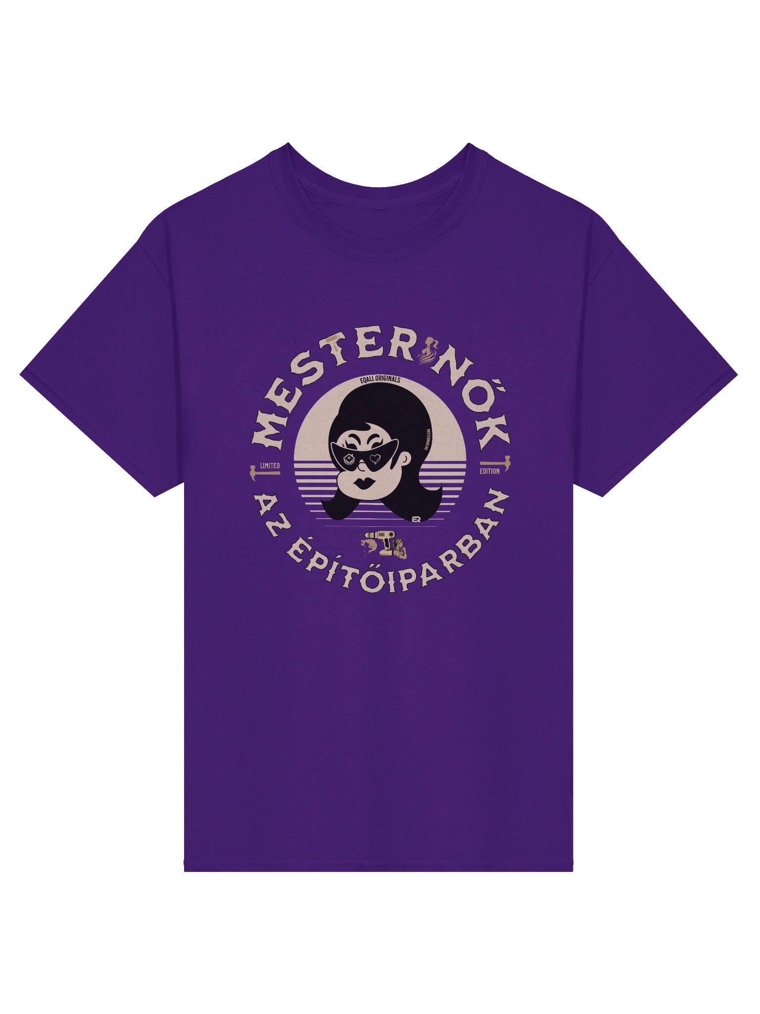 Laza Mesternő Retro Vibe_Unisex 100% Pamut Gildan Dizájn_EQALL.hu® Originals_Barna / Bézs product image (3)