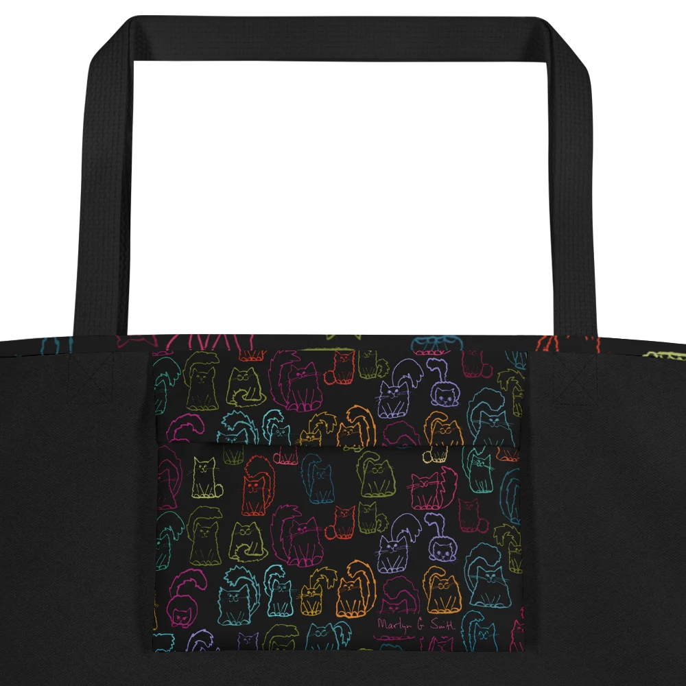 Sooo Many Cute Kitties Large Black Tote Bag product image (3)