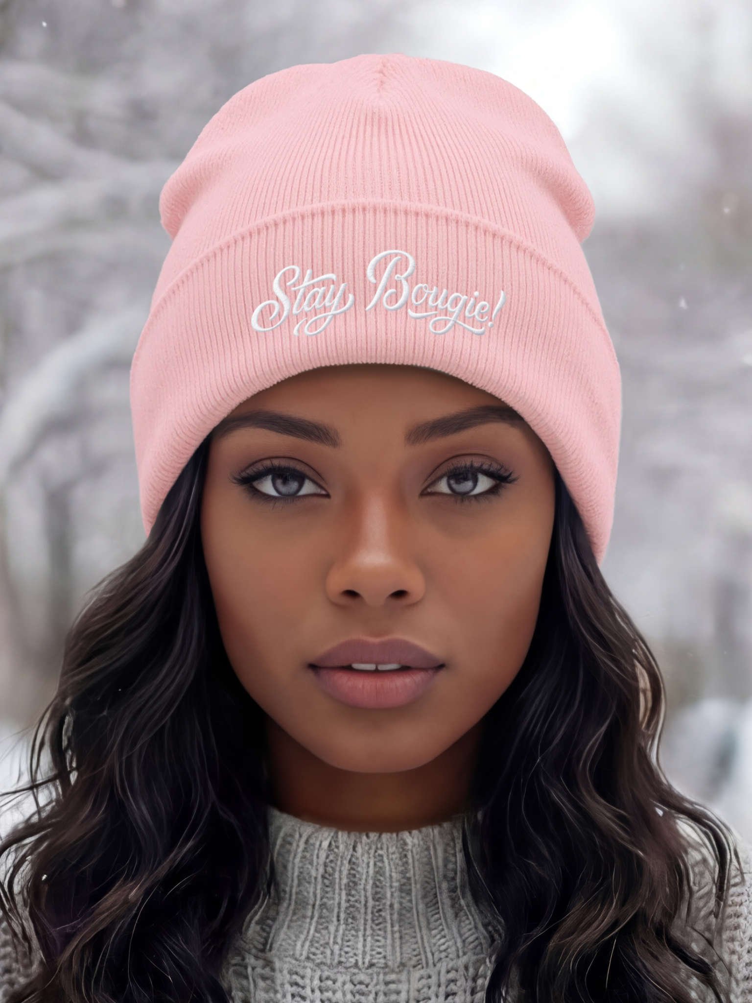 Stay Bougie! Embroidered Cuffed Beanie – Soft & Cozy Unisex Accessory for Everyday Elegance product image (8)