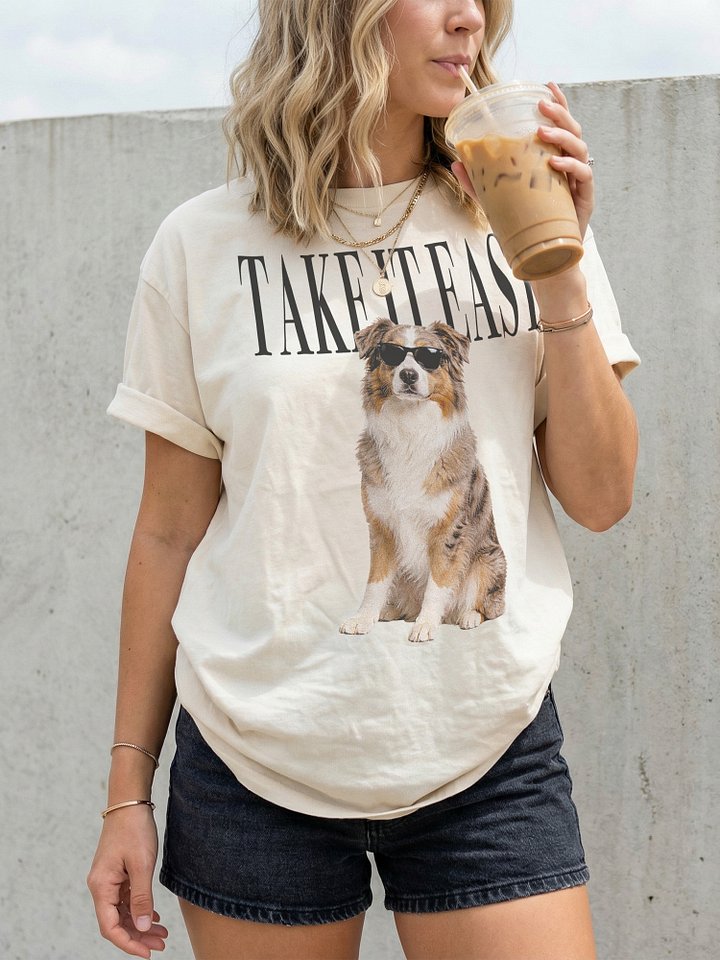 Take It Easy '90s Pop Vintage-Style T-Shirt for Australian Shepherd(Red Merle) Lovers product image (2)