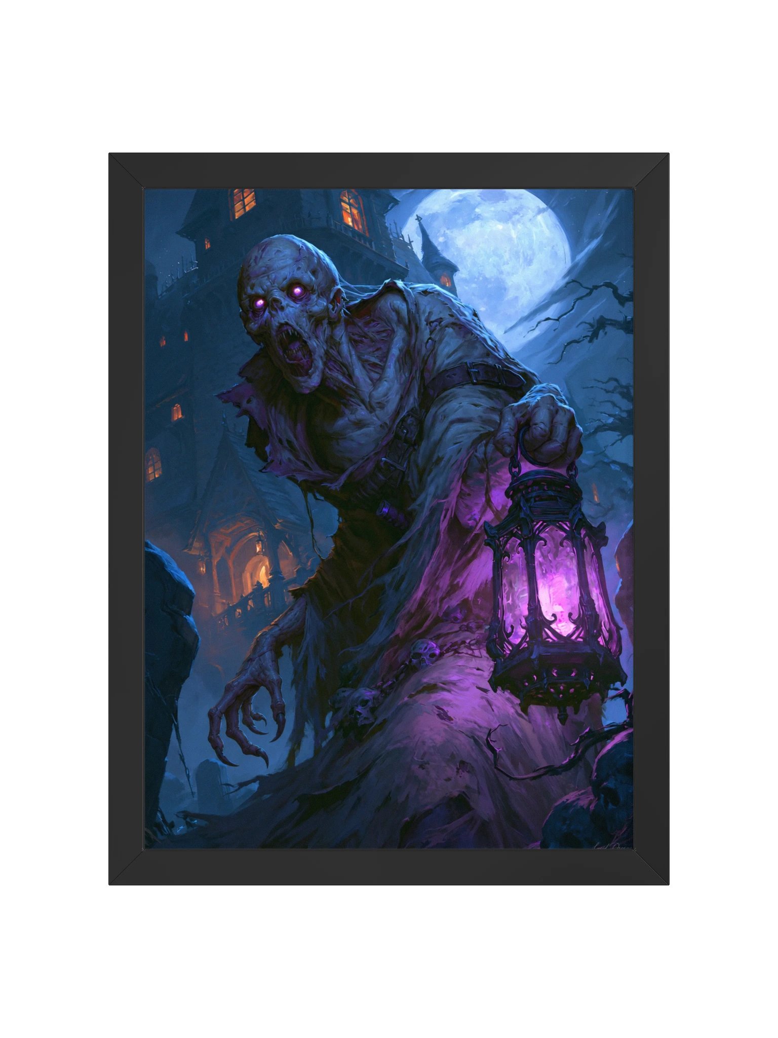 Gothic Lantern Keeper Framed Art Print — The Violet Lantern Keeper product image (5)