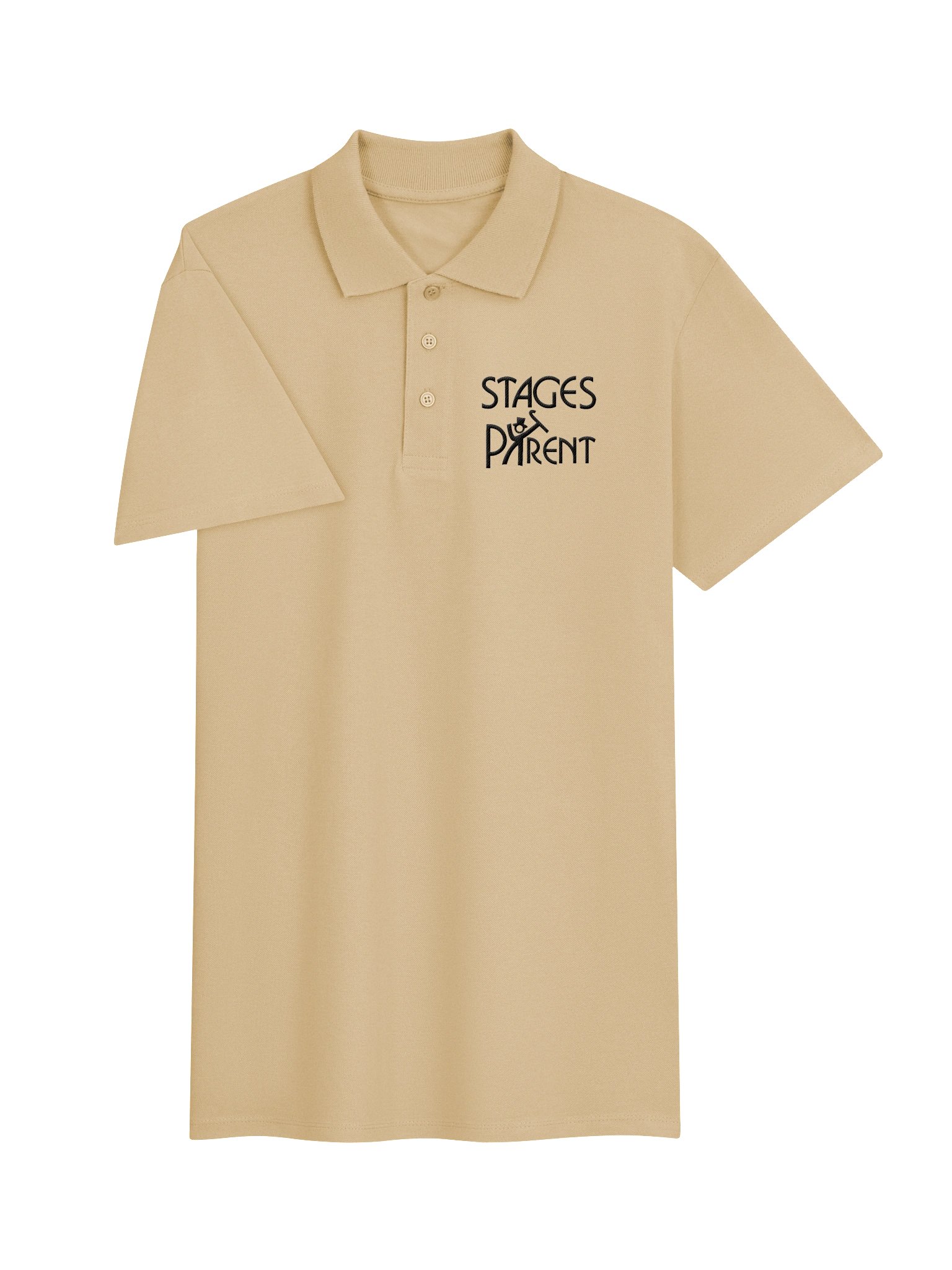 Unisex Light Polo Shirt - Black Embroidered "Stages Parent" product image (17)