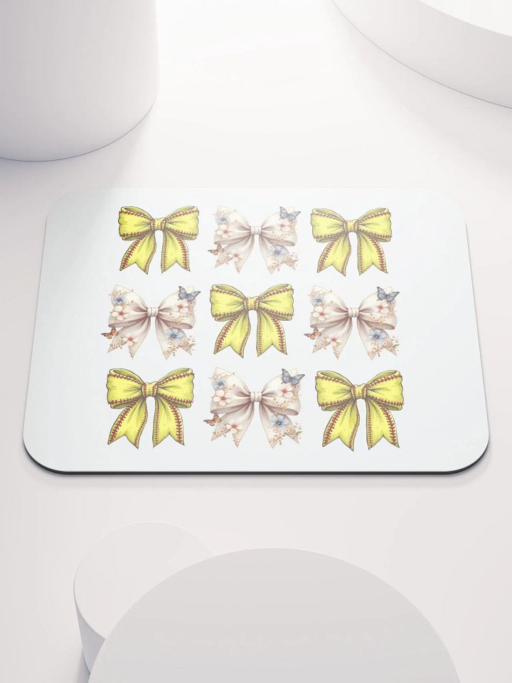 Spring Bows Softball Butterfly Garden Mouse Pad product image (2)