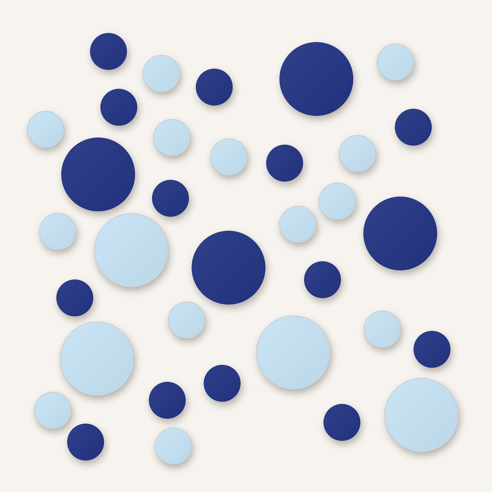 Baby Blue and Navy Blue Polka Dot Wall Decals, 2" and 4" Vinyl Circle Stickers, Removable Dot Decals for Nursery, Kids Room, Playroom product image (1)
