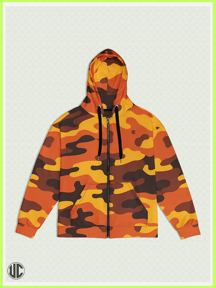 UnkoCon – Savage Sunset Orange Camo Zip Hoodie product image (1)