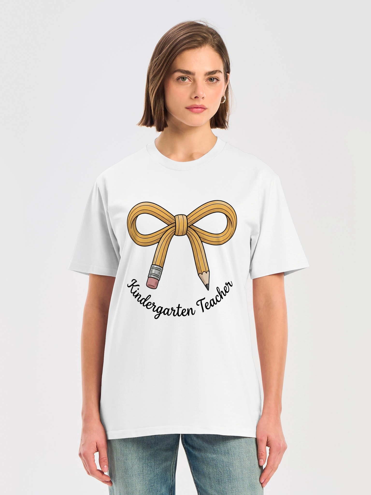 Kindergarten Teacher Shirt – Cute Pencil Bow Tee 🎀 product image (5)