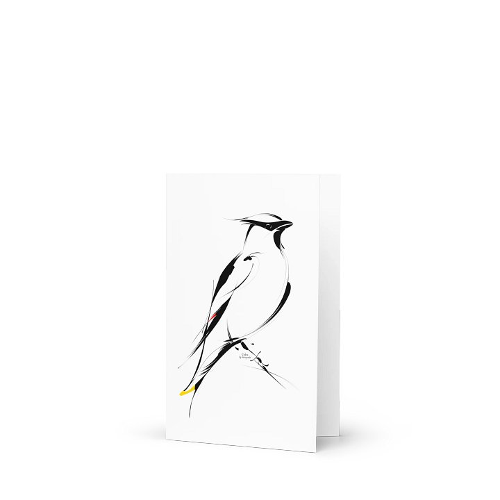 Cedro The Cedar Waxwing (Stroke Art) - A Honeysada Greeting Card product image (1)