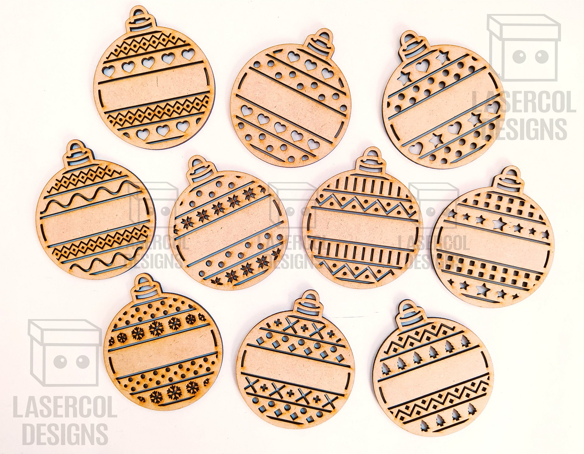 Christmas Ornaments (Ready to Personalize) - Laser Cut Files product image (10)