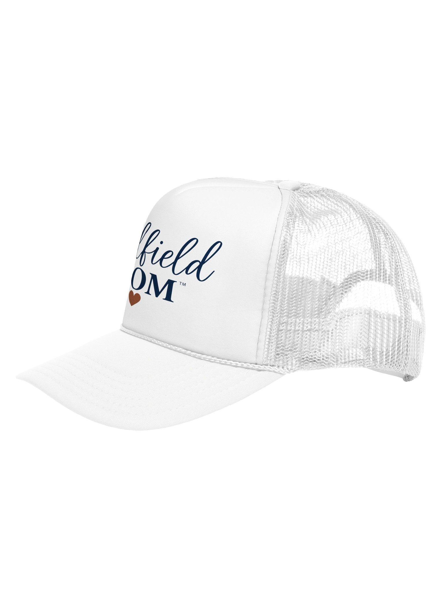 Ballfield Mom Script Trucker Hat | White Baseball & Softball Mom Cap product image (3)