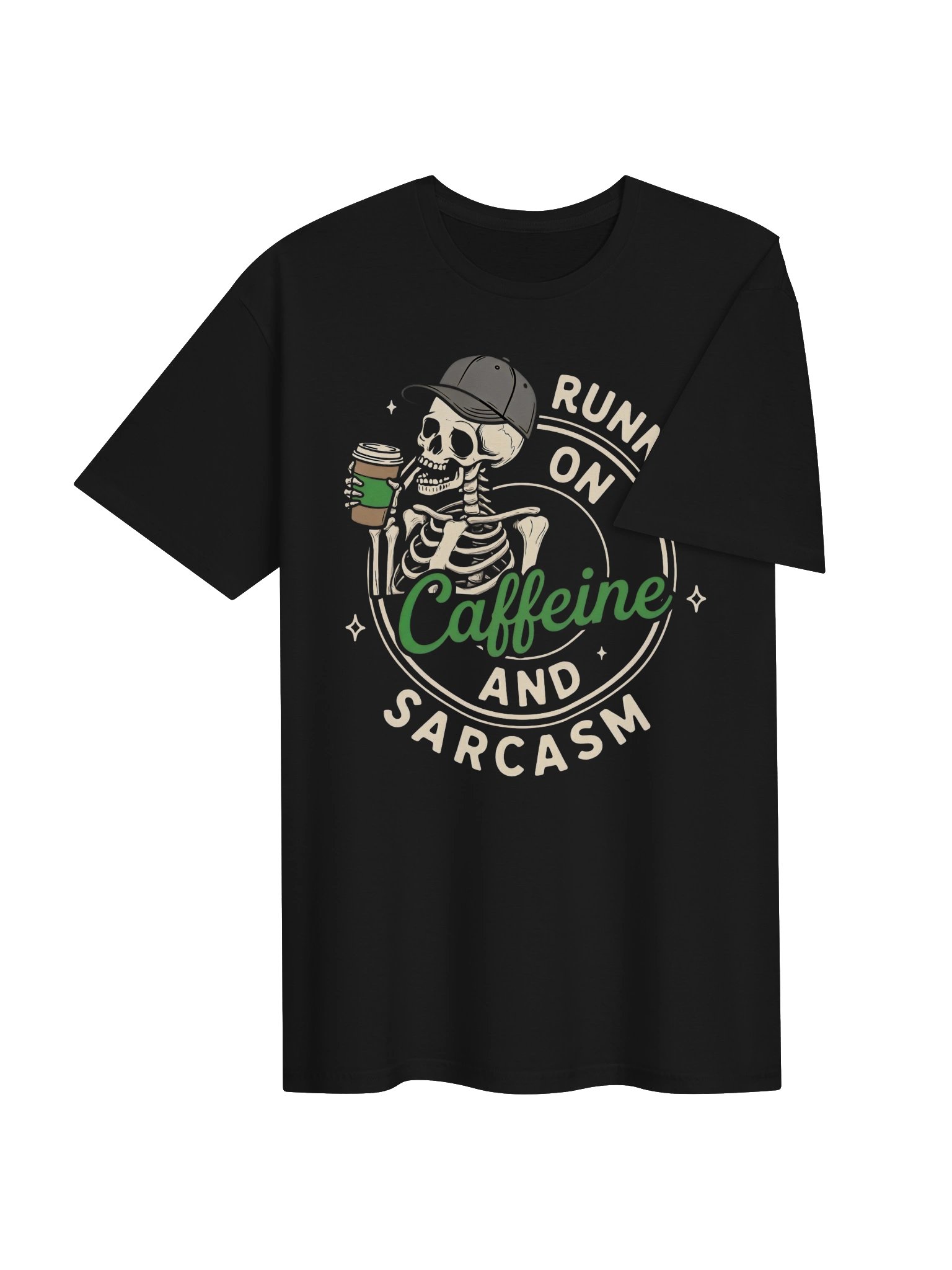 Running on Caffeine and Sarcasm Skeleton Tee product image (10)