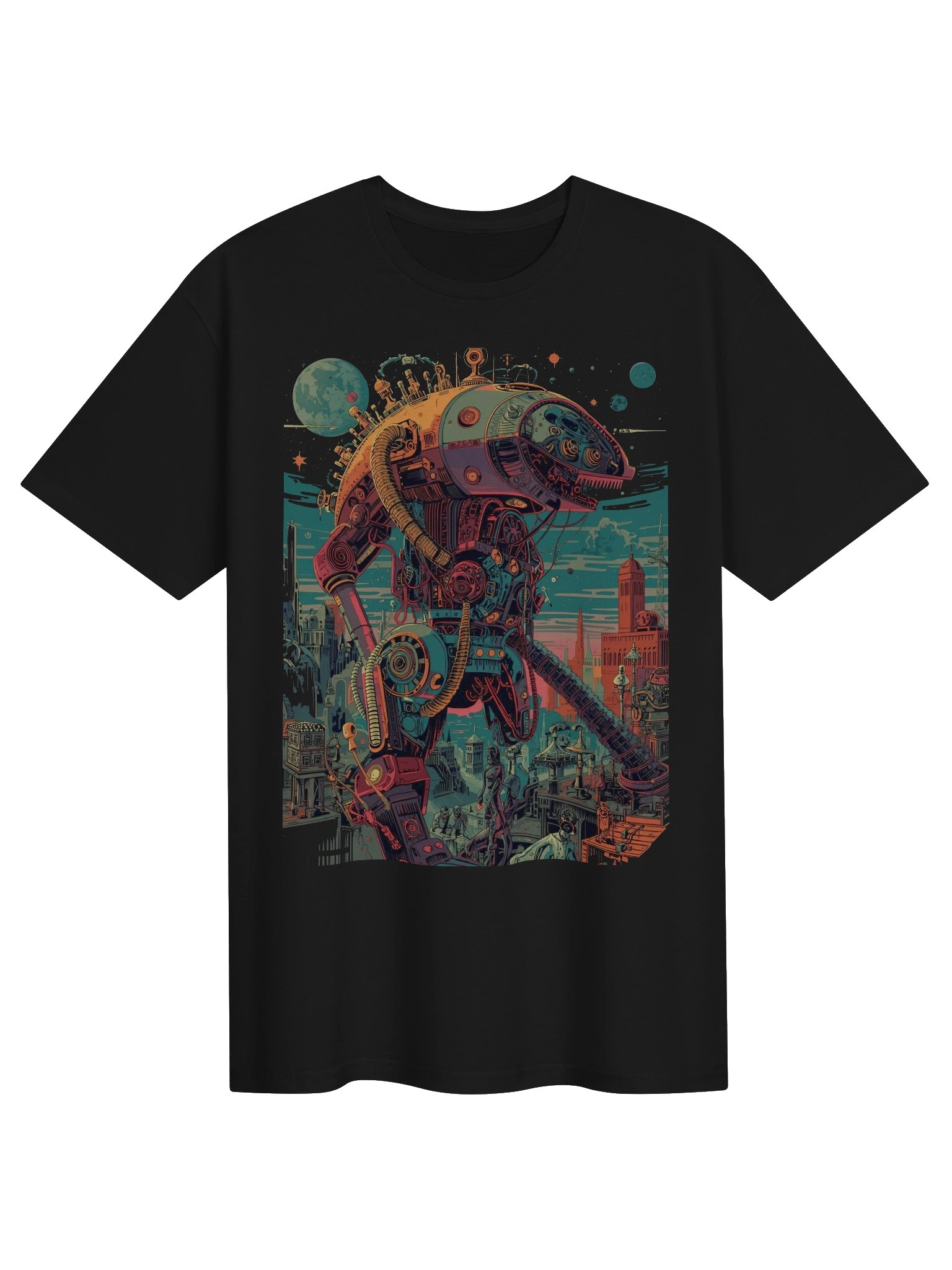 Steampunk Robot Cityscape T-Shirt product image (1)