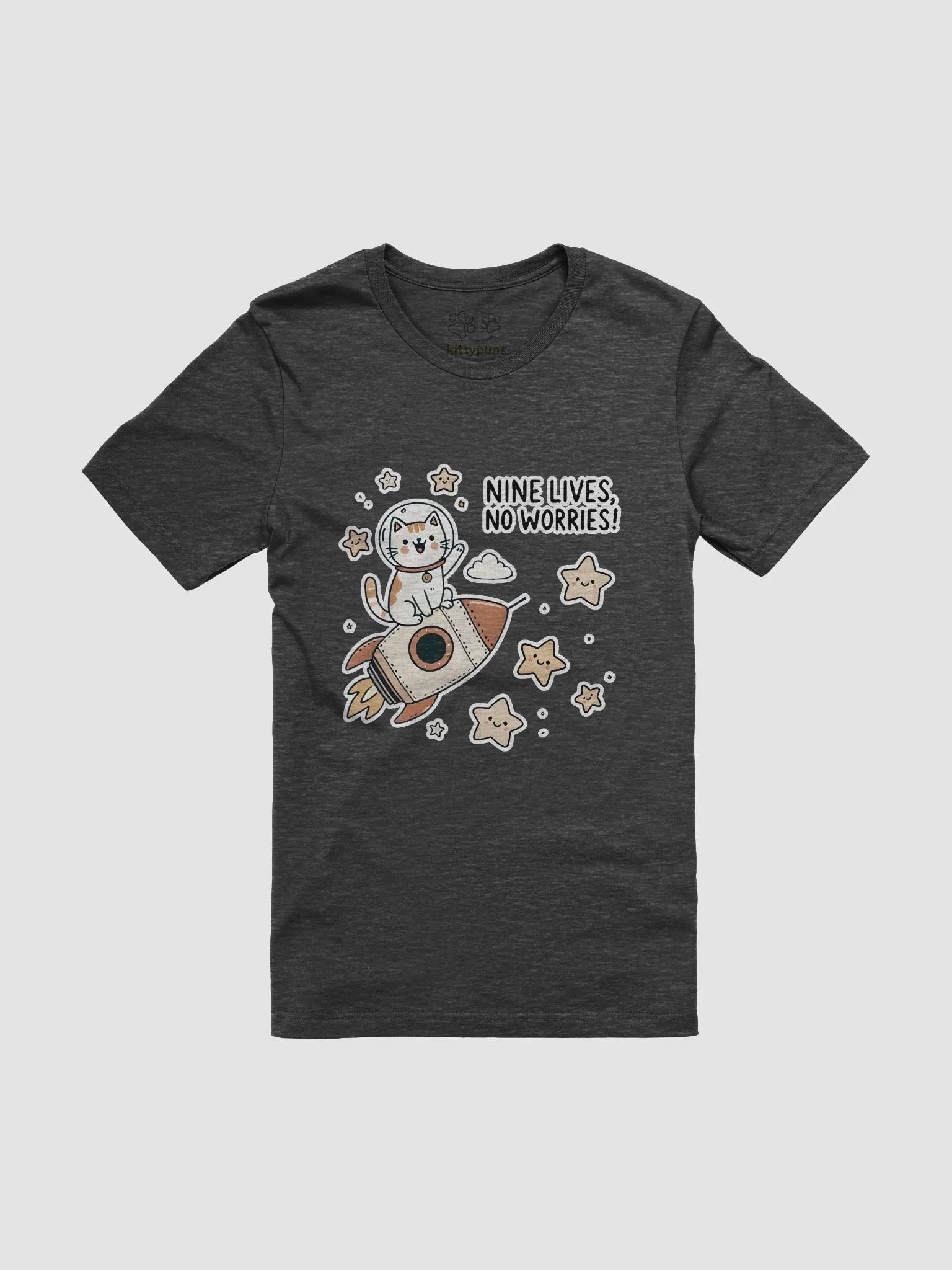 Nine lives, no worries dark t-shirt product image (1)
