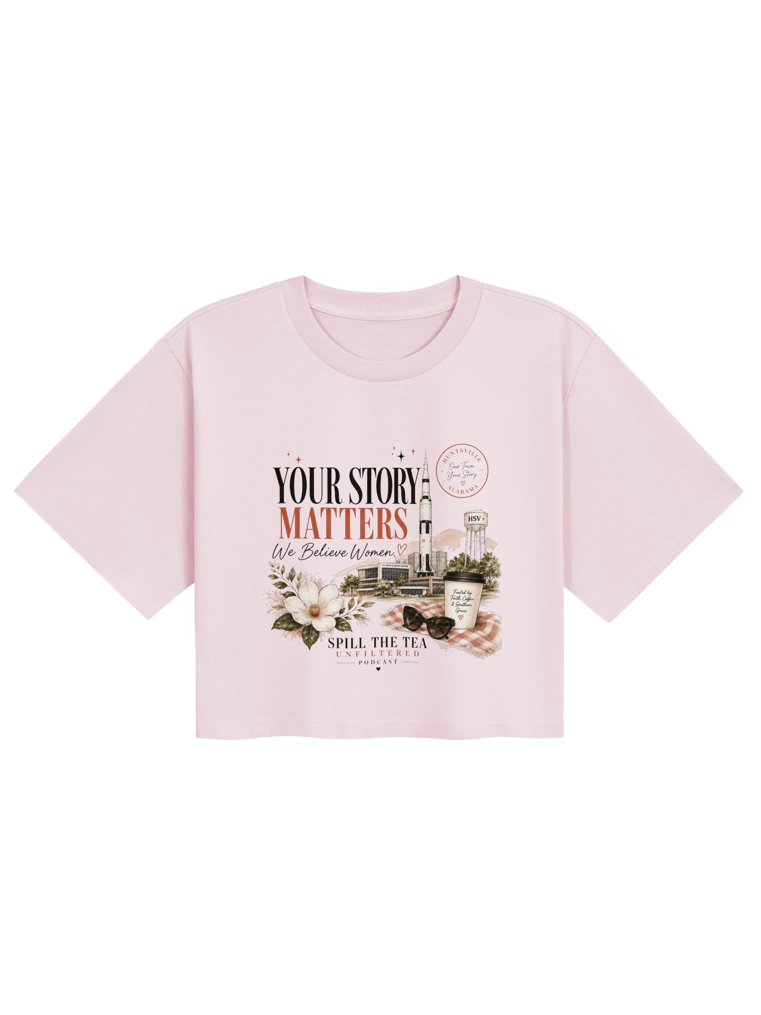 Spill the Tea Unfiltered Huntsville Crop Tee product image (1)
