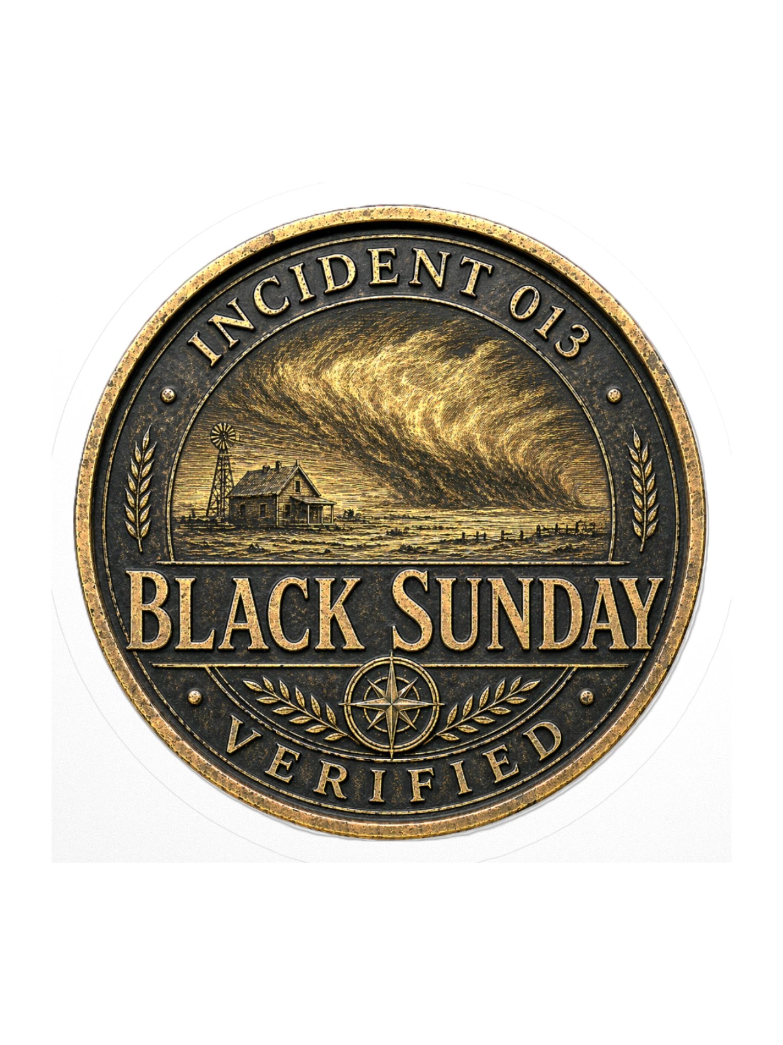 Incident 013 — Dust Storms Archive Badge Sticker product image (1)