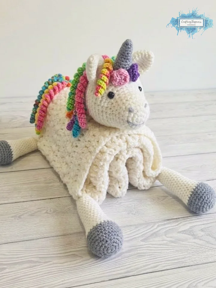 Rainbow Unicorn Baby Blanket Crochet Pattern: 3-in-1 Folding Toy (PDF Pattern) product image (2)