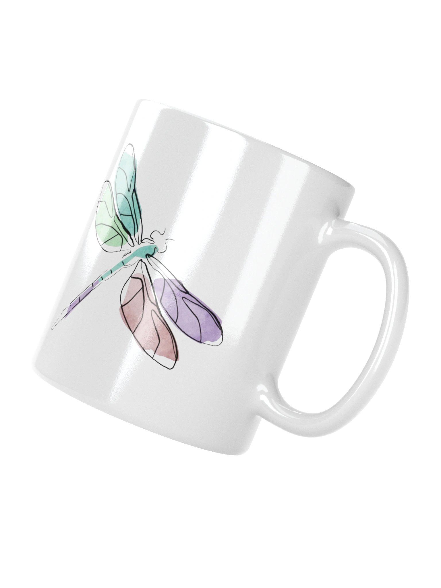 Grace in Motion Coffee Mug – Elegant Dragonfly Artwork product image (4)