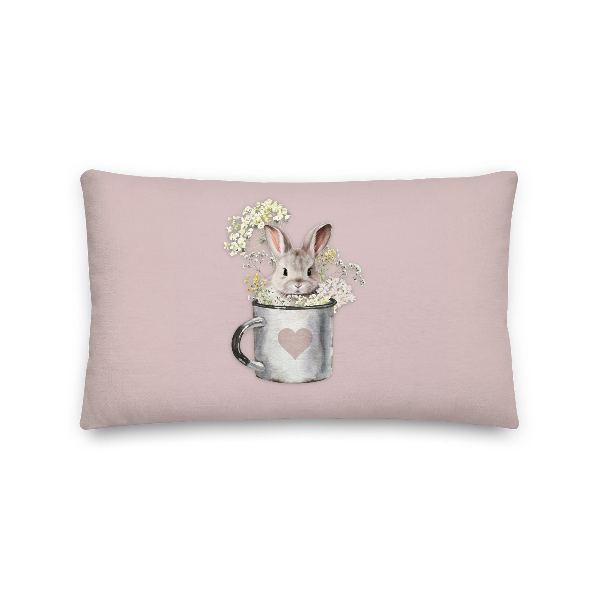 Bunny in A Mug - Blush Rose Pillow product image (3)