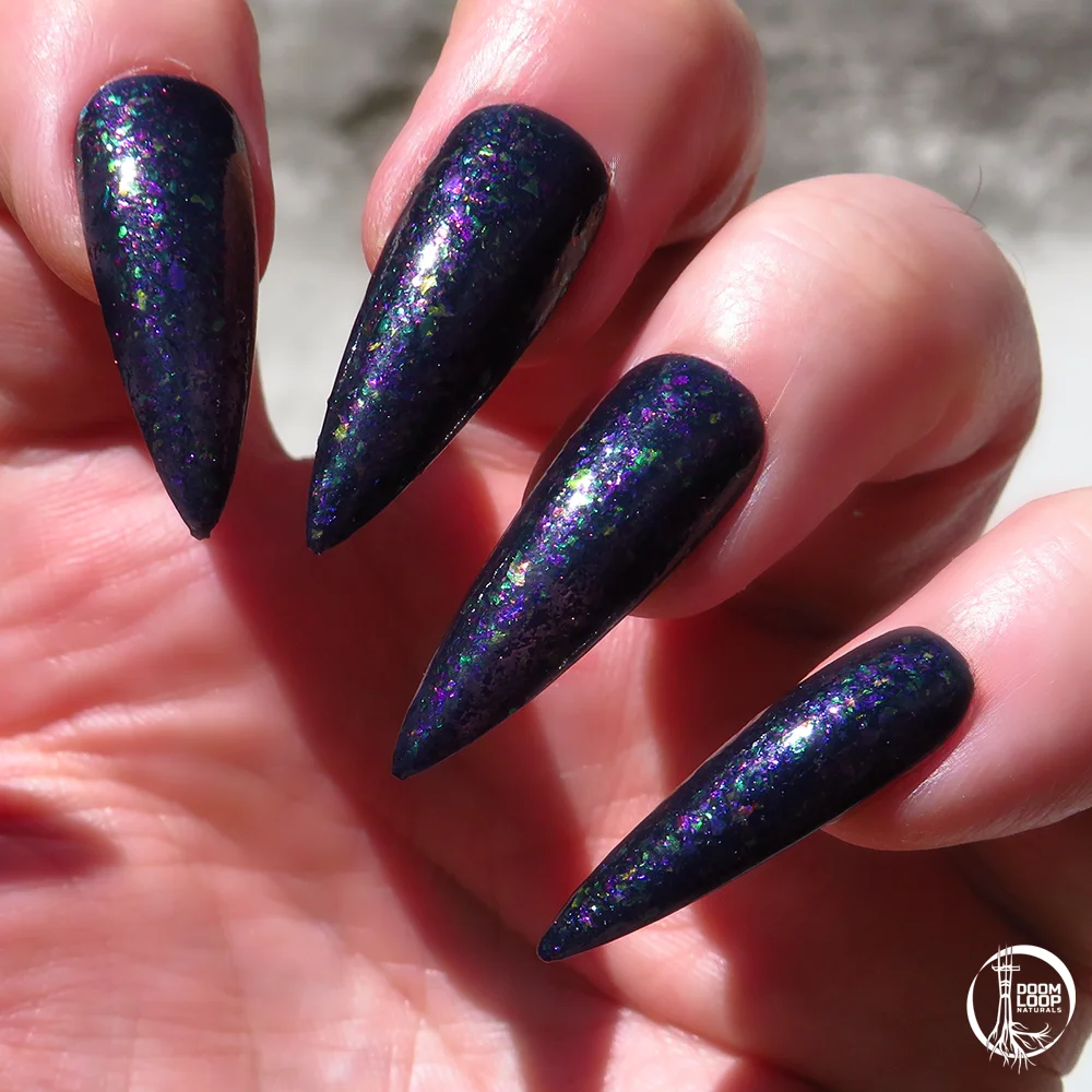 BLUE HOUR BREAK - Midnight Blue Jelly Flakie Nail Polish product image (2)