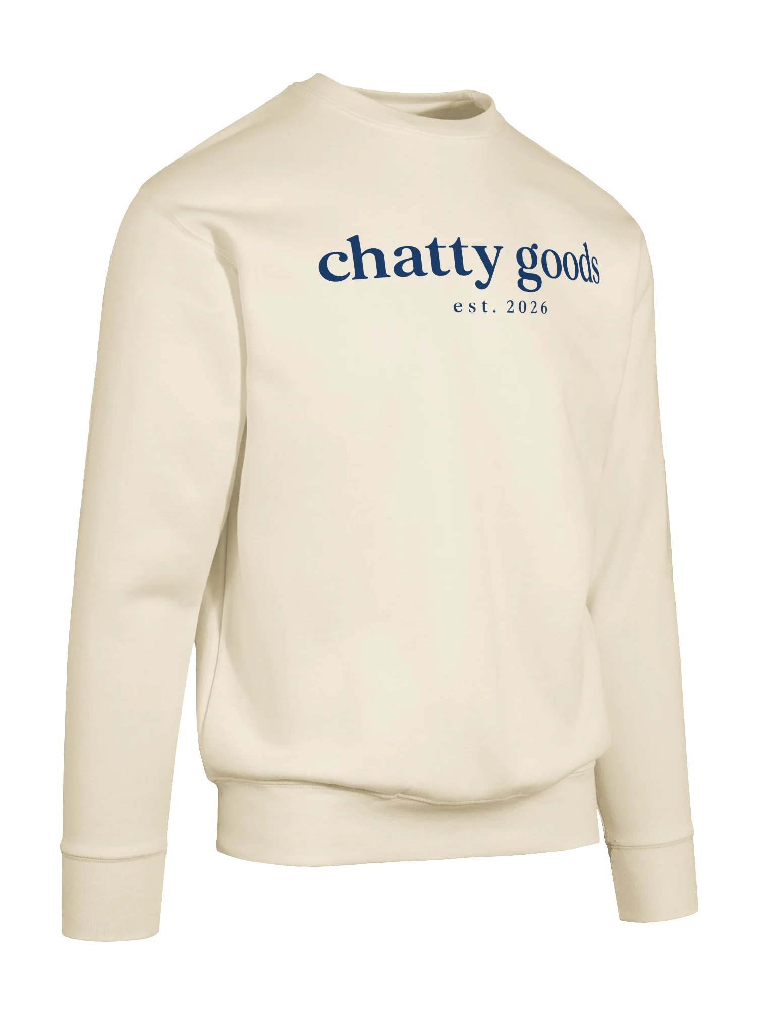 The Classic Chatty Premium Sweatshirt (Navy Text) | Chatty Logo Collection product image (25)