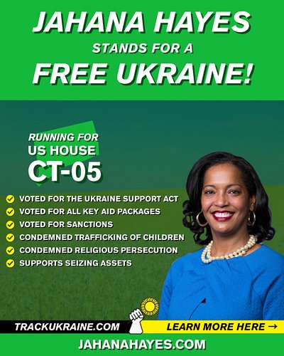 Connecticut district 5 congresswoman 
@realjahanahayes has a pro-Ukraine voting record.
✅Voted for the Ukraine Support Act
✅V...
