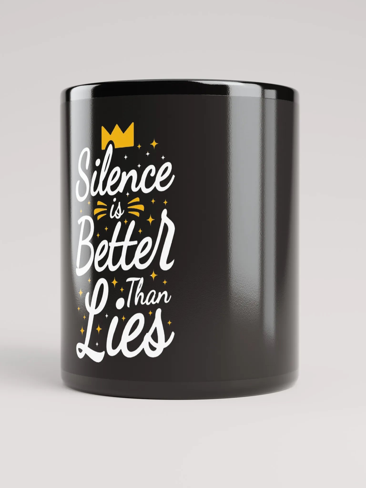 Starry Crown Black Glossy Mug product image (2)