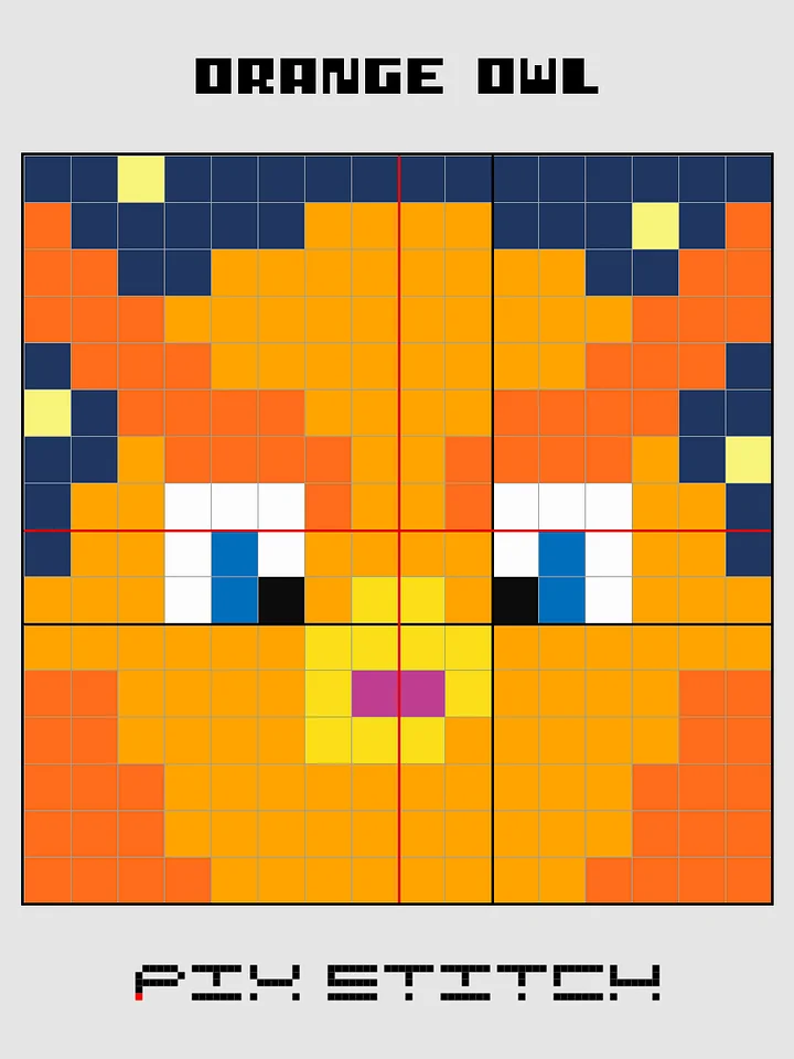 Orange Owl Pixel Art product image (2)