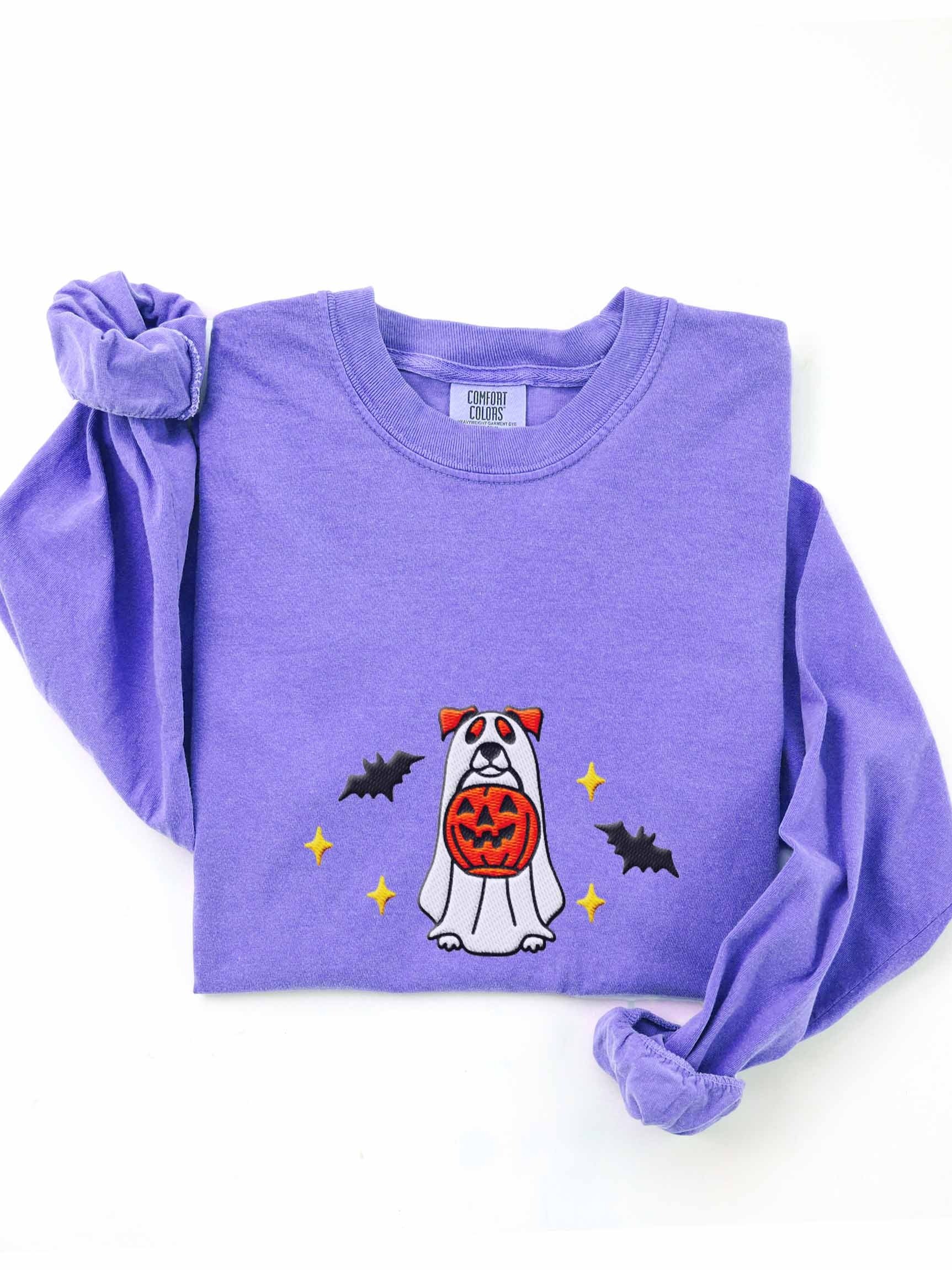 Halloween Parson Russell Terrier (Red & White) Embroidered Long-Sleeve T-Shirt product image (1)
