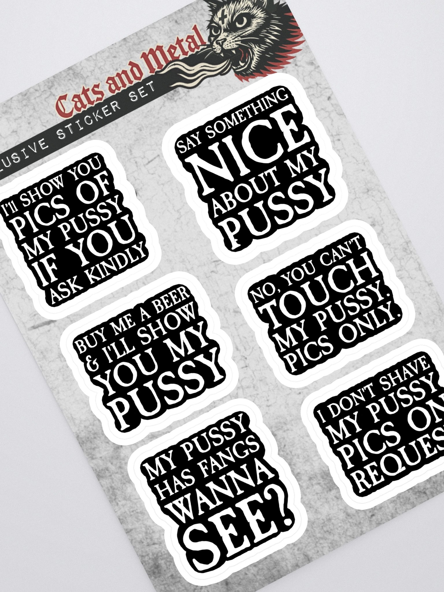 "Ask Kindly" Exclusive Sticker Sheet | Funny Cat Stickers product image (1)