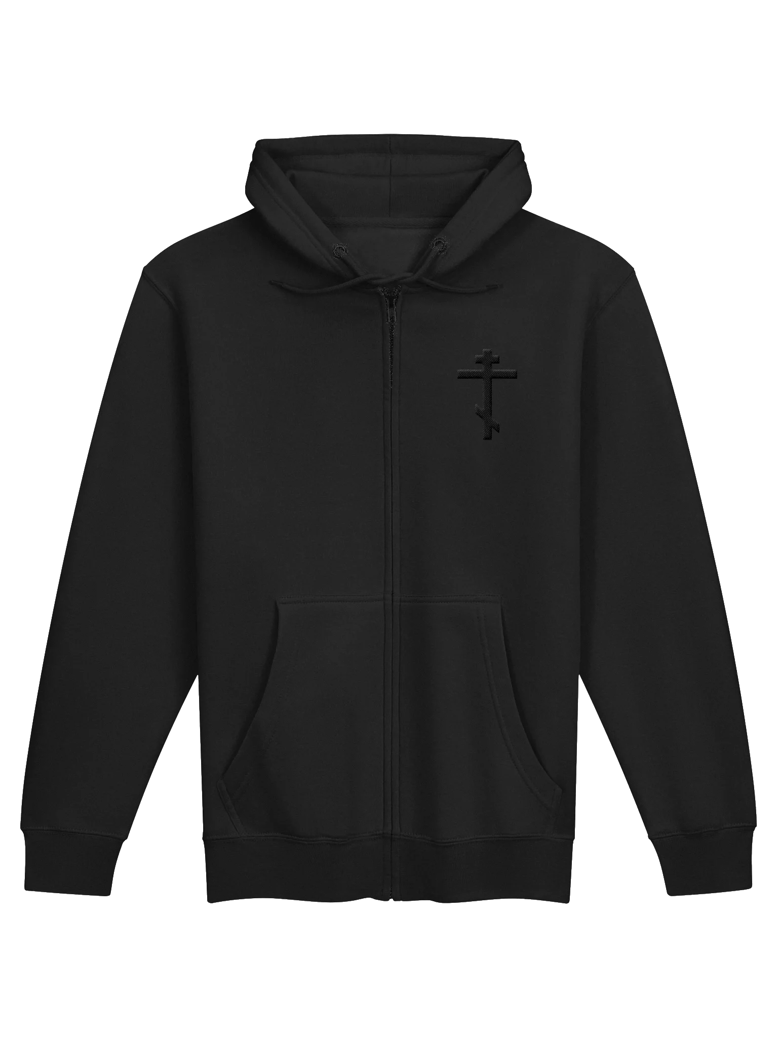 Orthodox Cross Zip Hoodie Embroidered Cross, Christian Gifts, Three Bar Cross, Orthodox Christian Gifts Zip Hoodie product image (2)