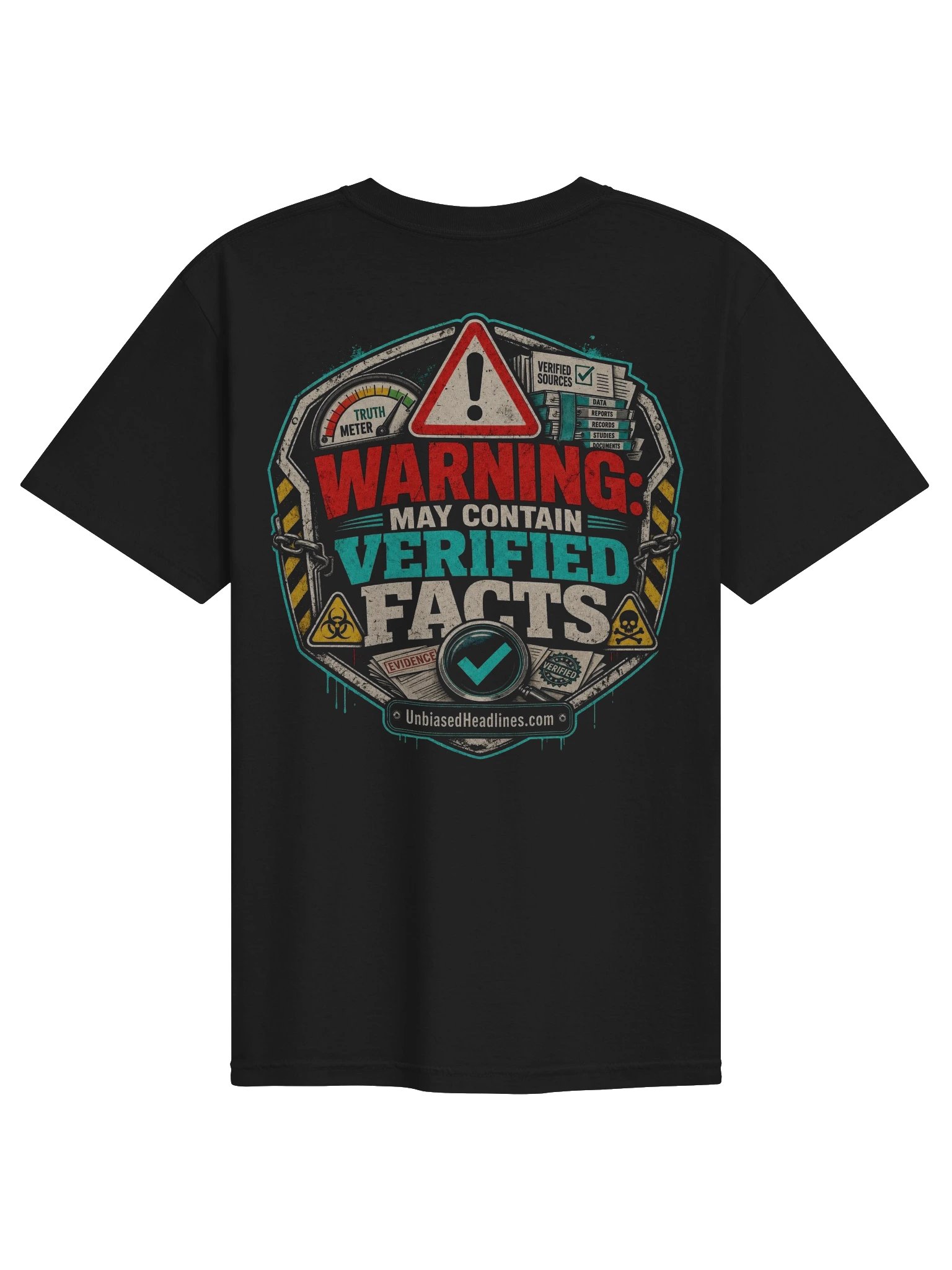 Warning: May Contain Verified Facts Tee - Back Print with Pocket Logo product image (2)