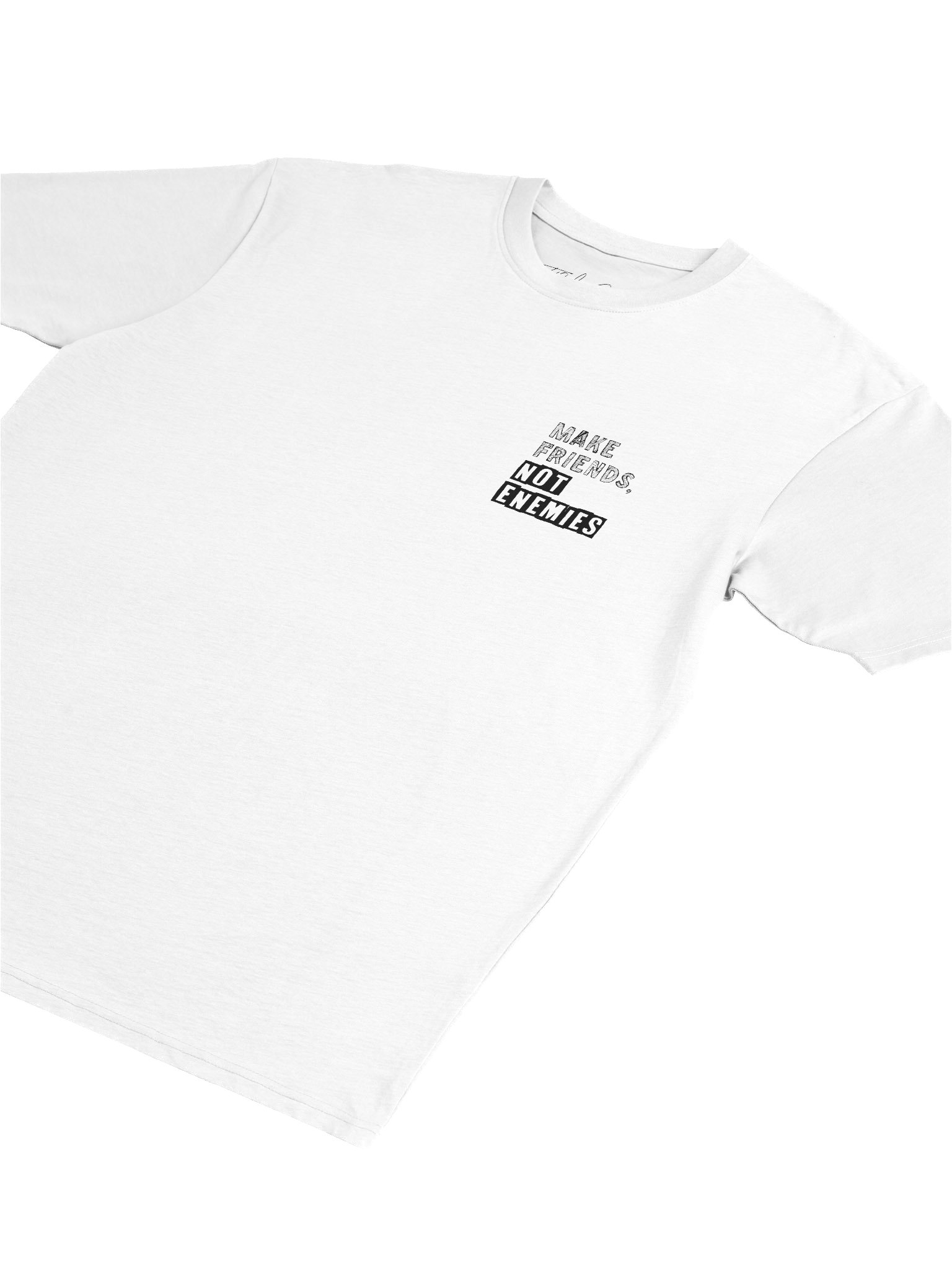 Make Friends Not Enemies White Tee product image (8)