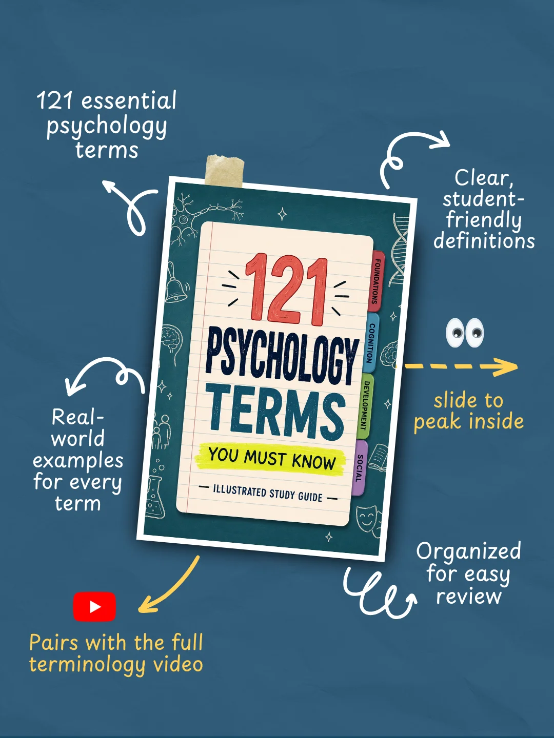 121 Psychology Terms Study Guide | Illustrated PDF product image (2)
