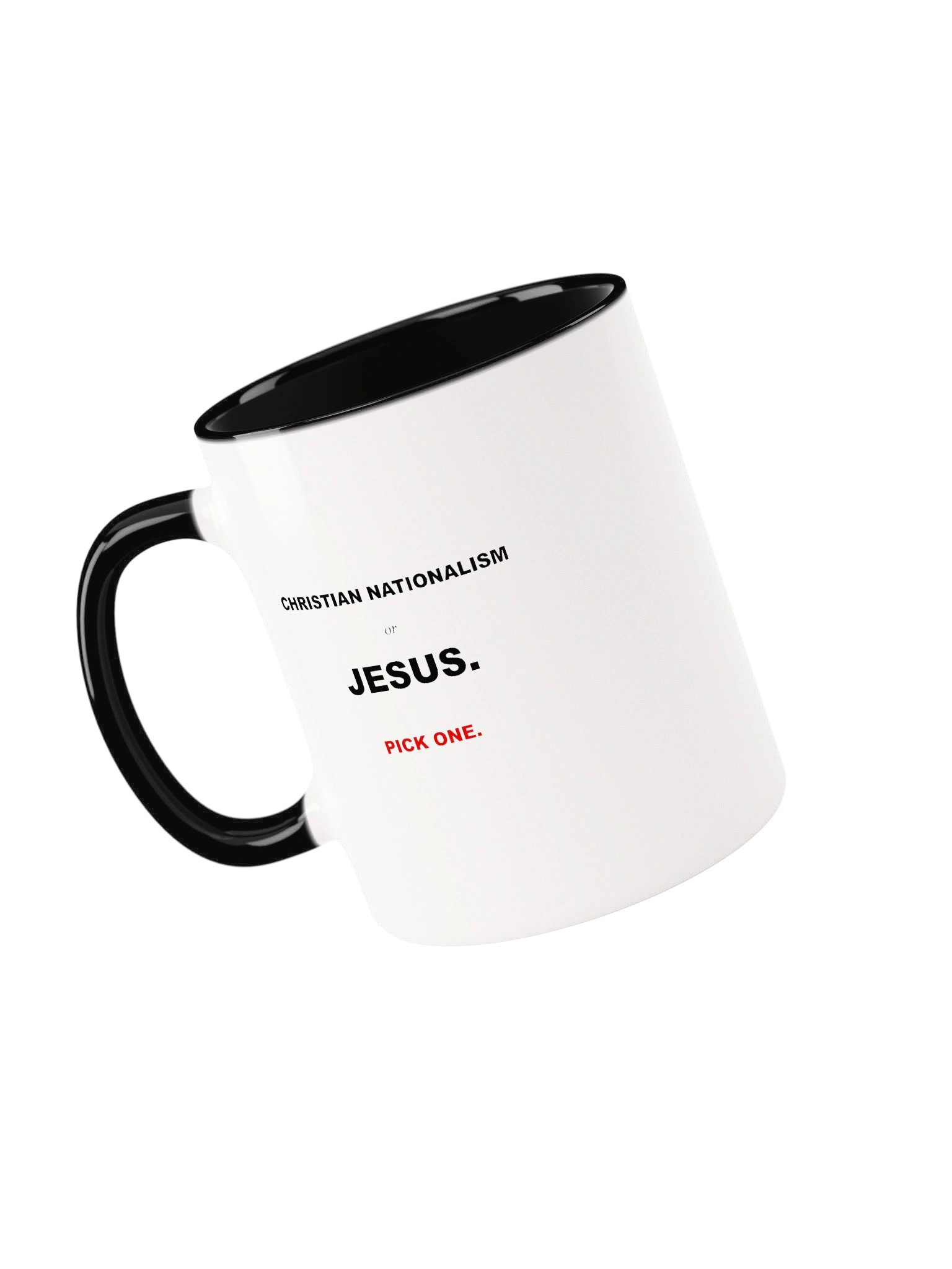 Christian Nationalism vs Jesus Ceramic Mug with Color Inside product image (1)