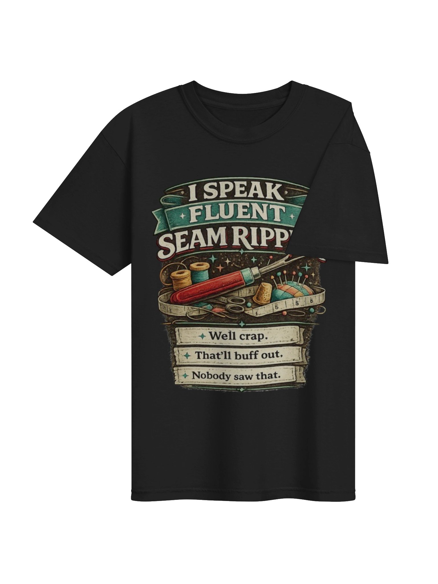 I Speak Fluent SEAM RIPPER — Vintage Sewing Tee product image (4)
