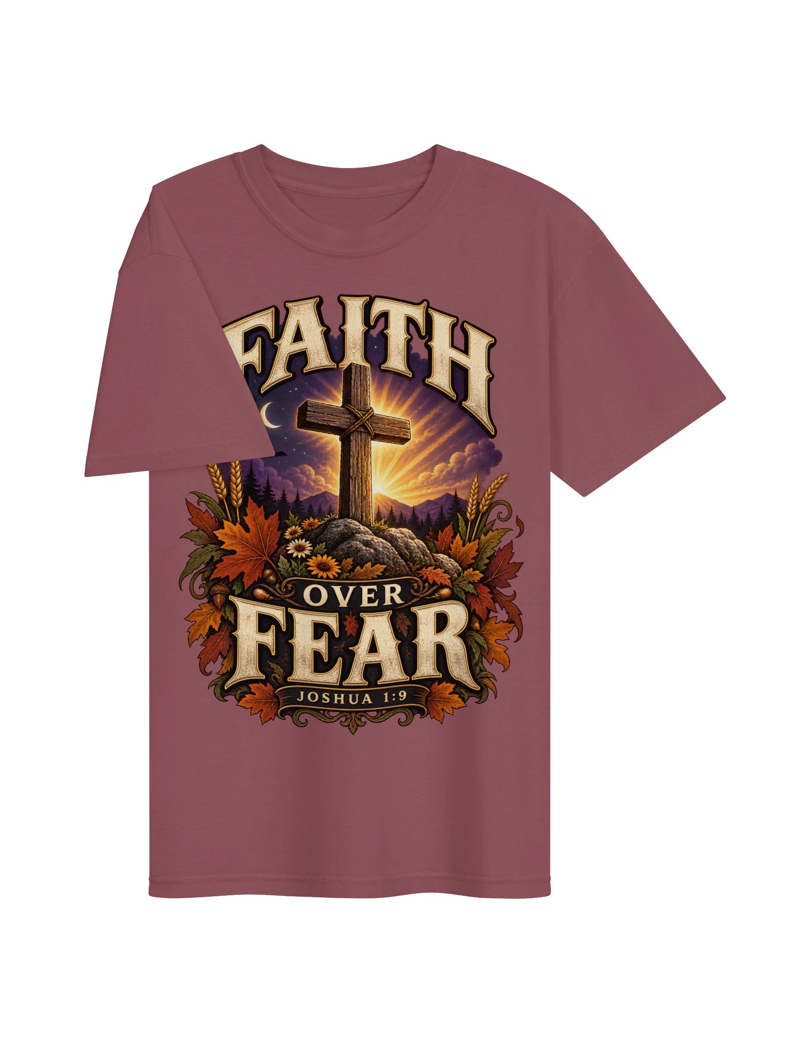 Faith Over Fear—Joshua 1:9 | Christian Autumn Shirt product image (3)