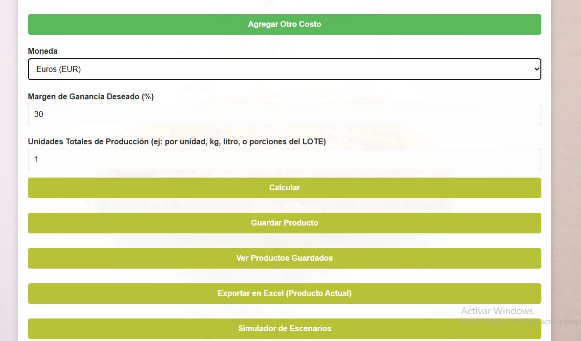 Aplicación para calcular tus costos de producción CalcCostos 4.0 PRO product image (7)