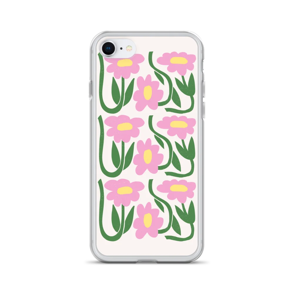 Pink Daisy Garden Aesthetic Clear iPhone Case product image (28)