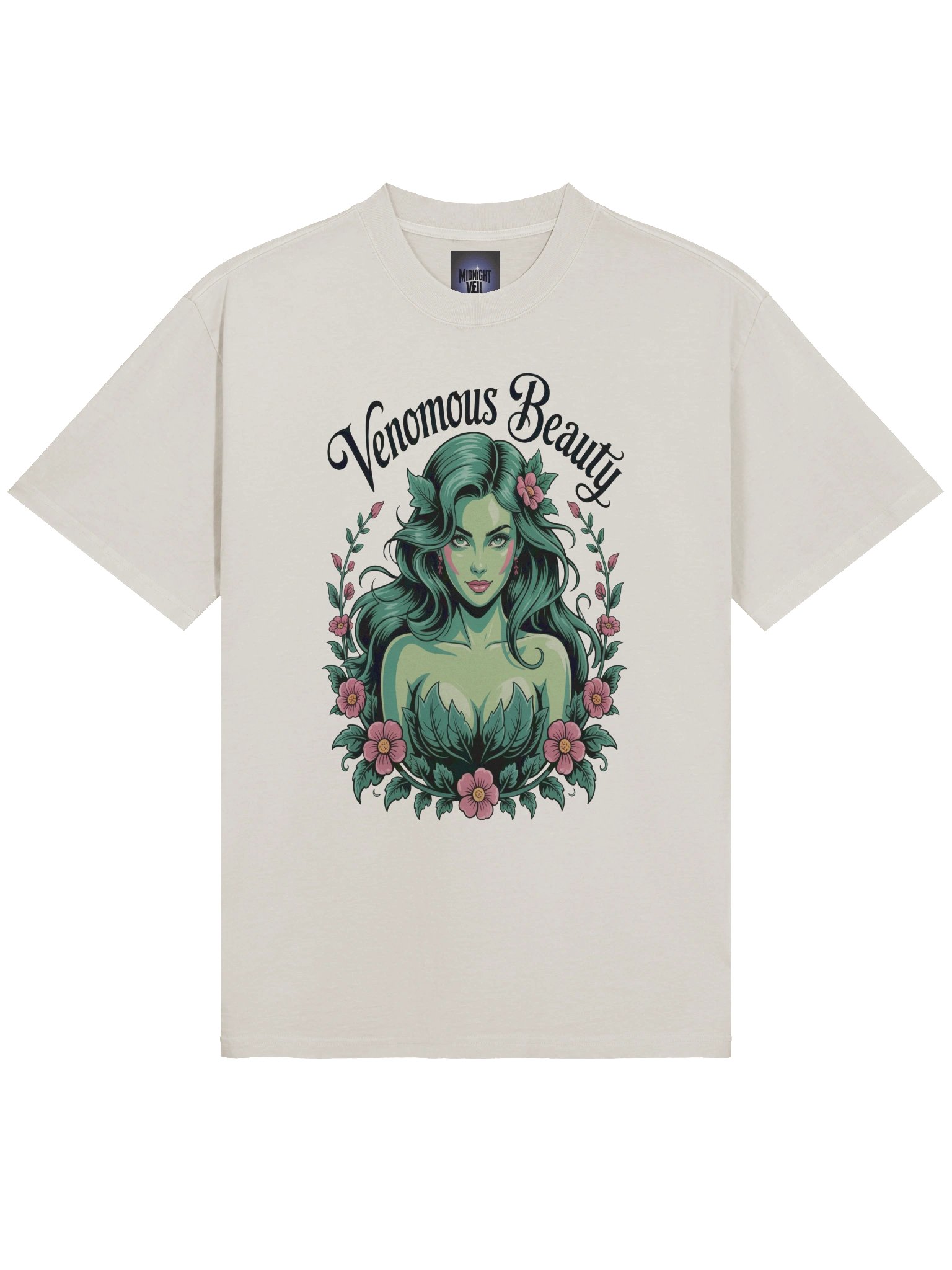Venomous Beauty: Poison Ivy Thorned Temptation Oversized Faded Unisex T-Shirt product image (5)