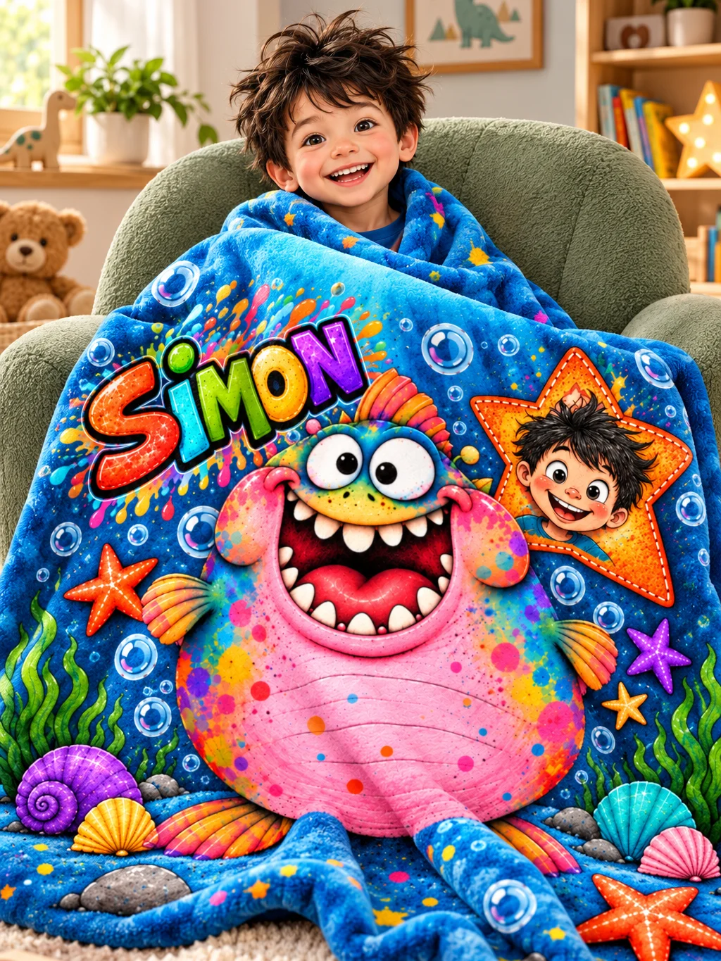 BUBULLE LE POISSON : PLAID PERSONNALISABLE product image (2)