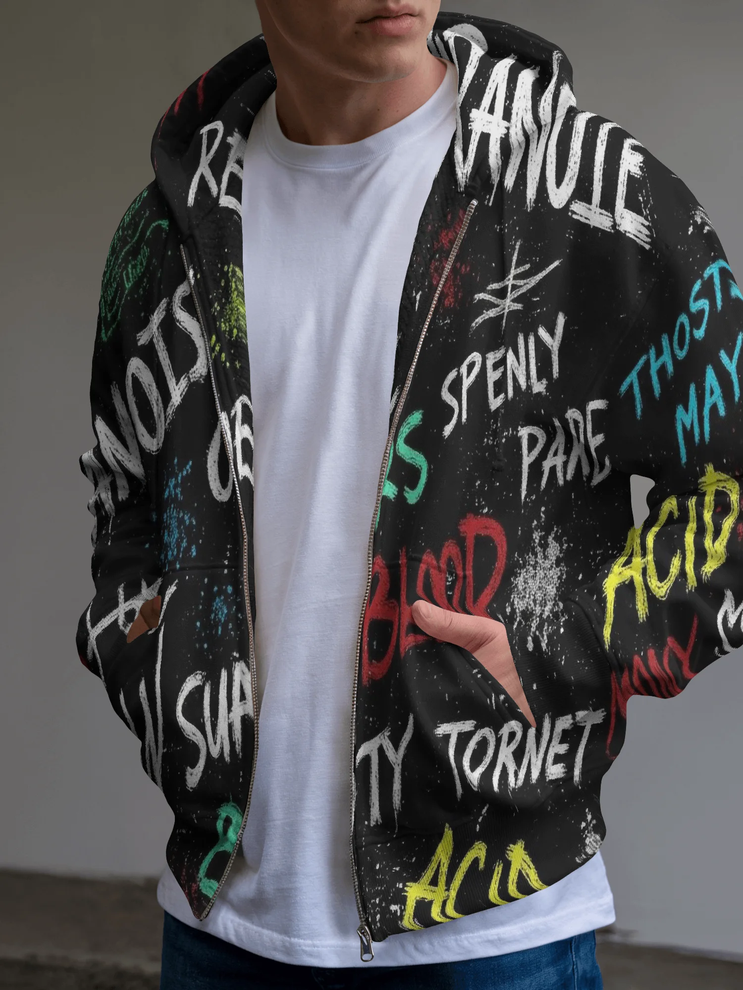 PSYCHO – Mental Static Series - All-Over Print Zip Hoodie product image (3)